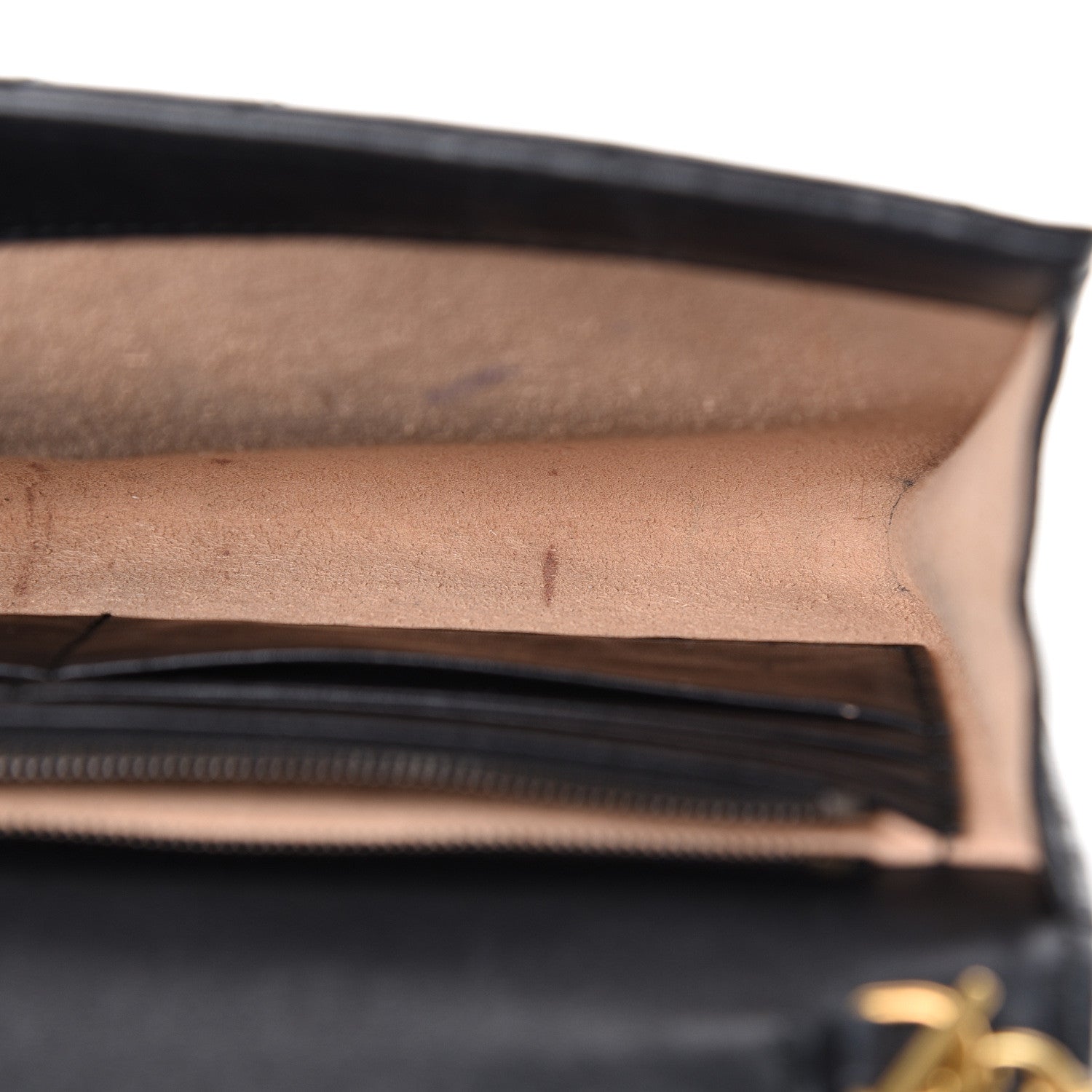 Gucci Calfskin Matelasse Mini GG Marmont Chain Wallet Black 9 of 15
