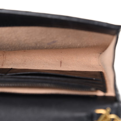 Gucci Calfskin Matelasse Mini GG Marmont Chain Wallet Black 9 of 15