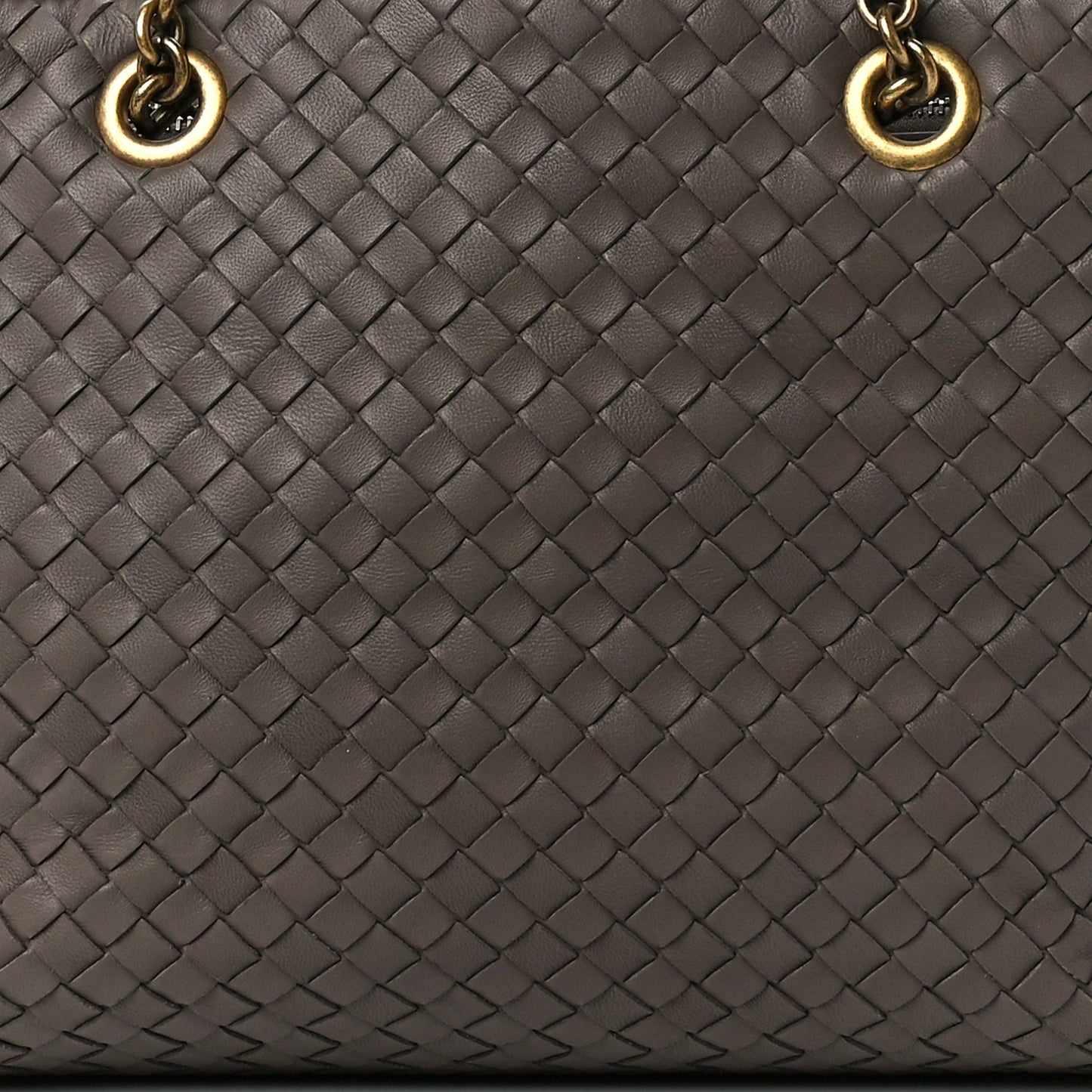 Nappa Intrecciato Large Classic Chain Strap Tote Brown