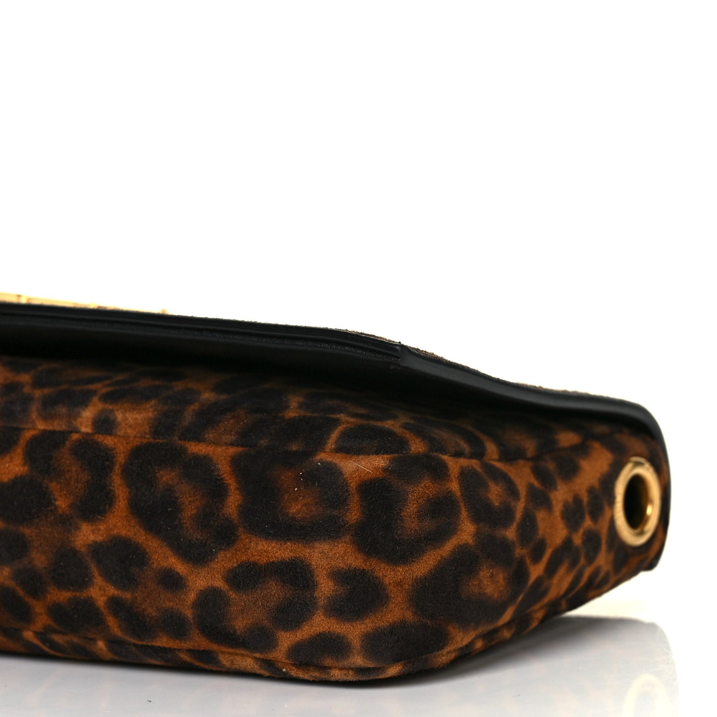 Suede Leopard Print Monogram Tassel Kate 99 Naturale