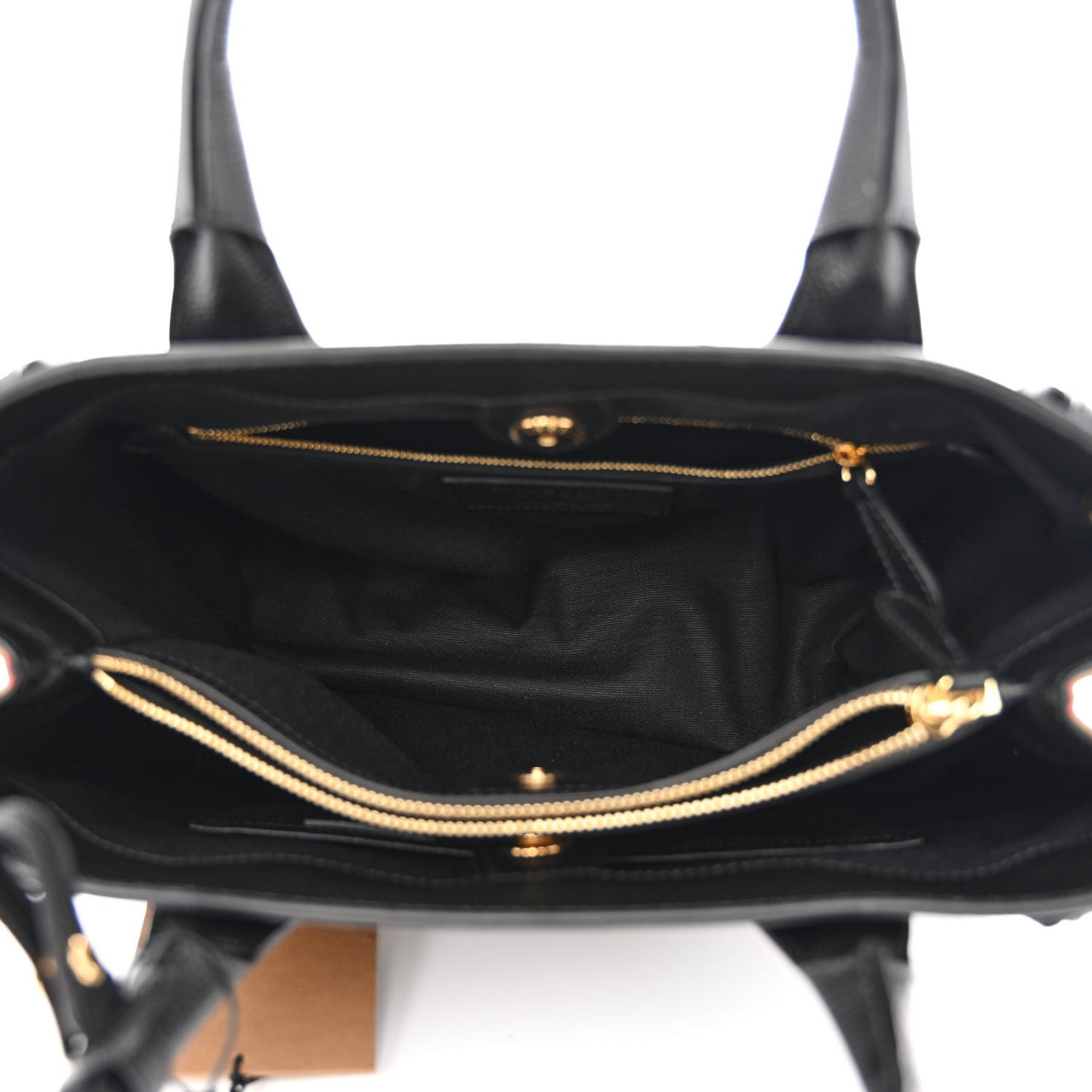 Derby Calfskin House Check Medium Banner Tote Black