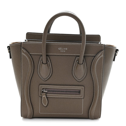 Celine Drummed Calfskin Nano Luggage Souris 1 of 11