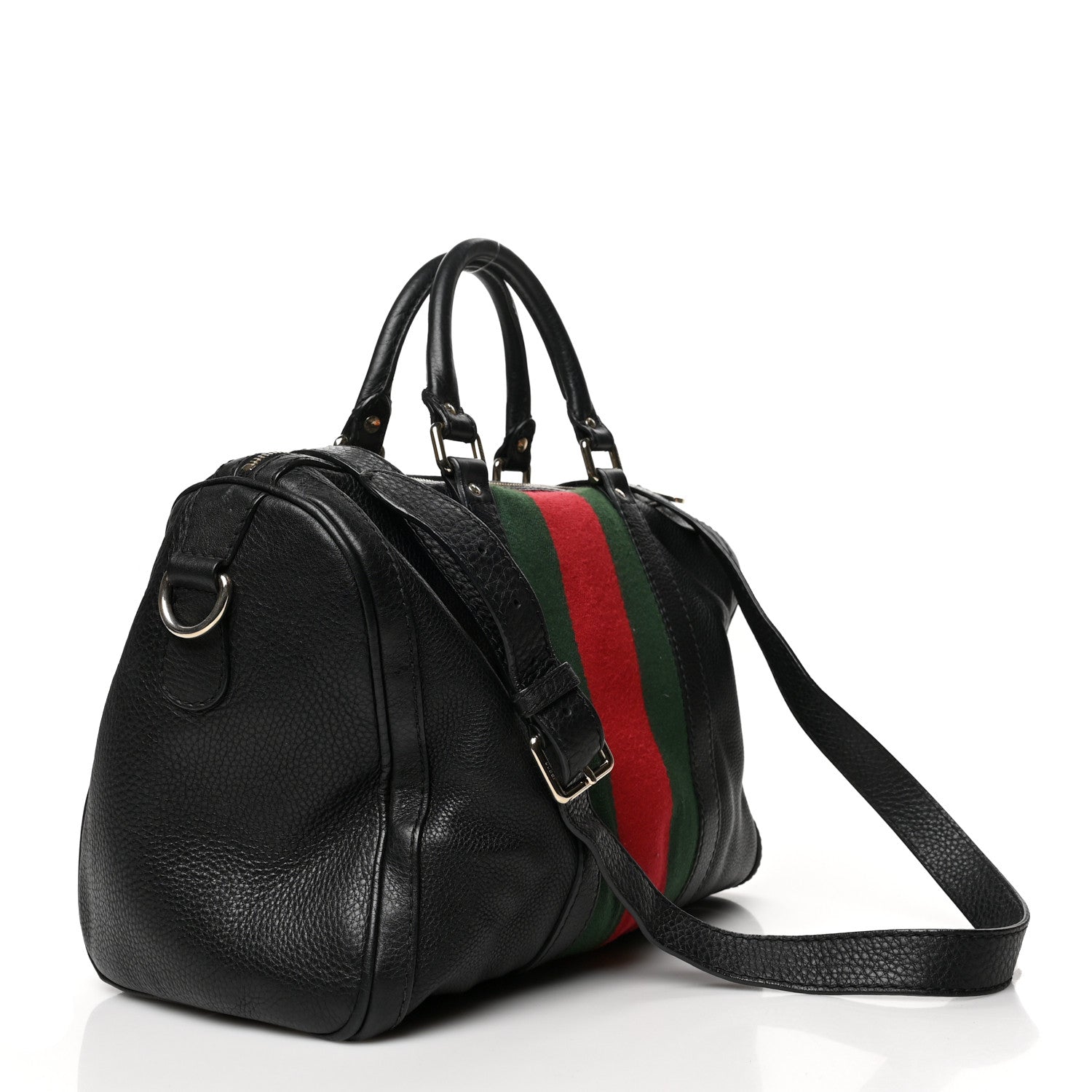 Gucci Calfskin Vintage Web Medium Boston Black 3 of 14