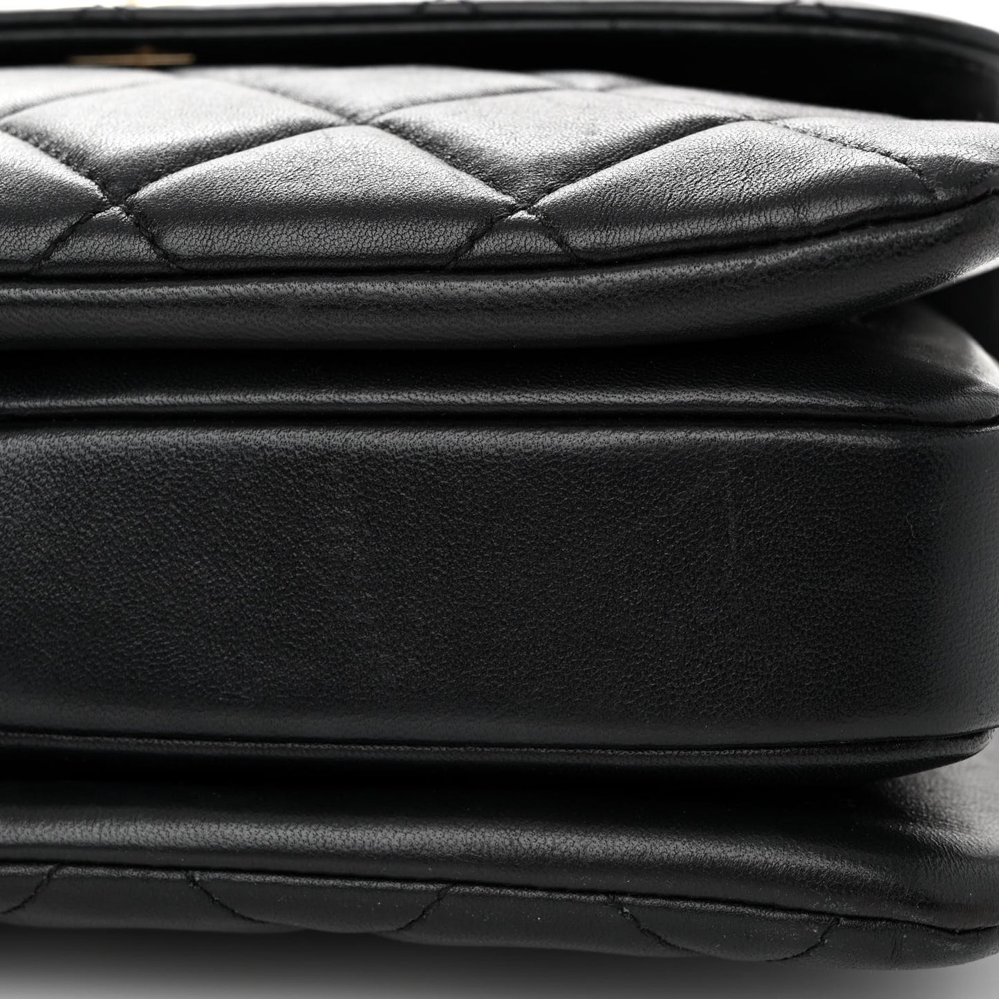 Lambskin Quilted Small Trendy CC Dual Handle Flap Bag Black