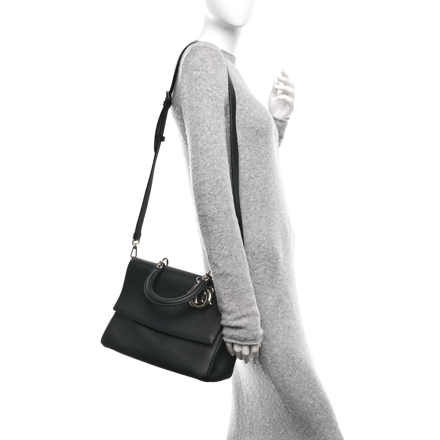 Bullcalf Medium Be Dior Flap Black Fraise