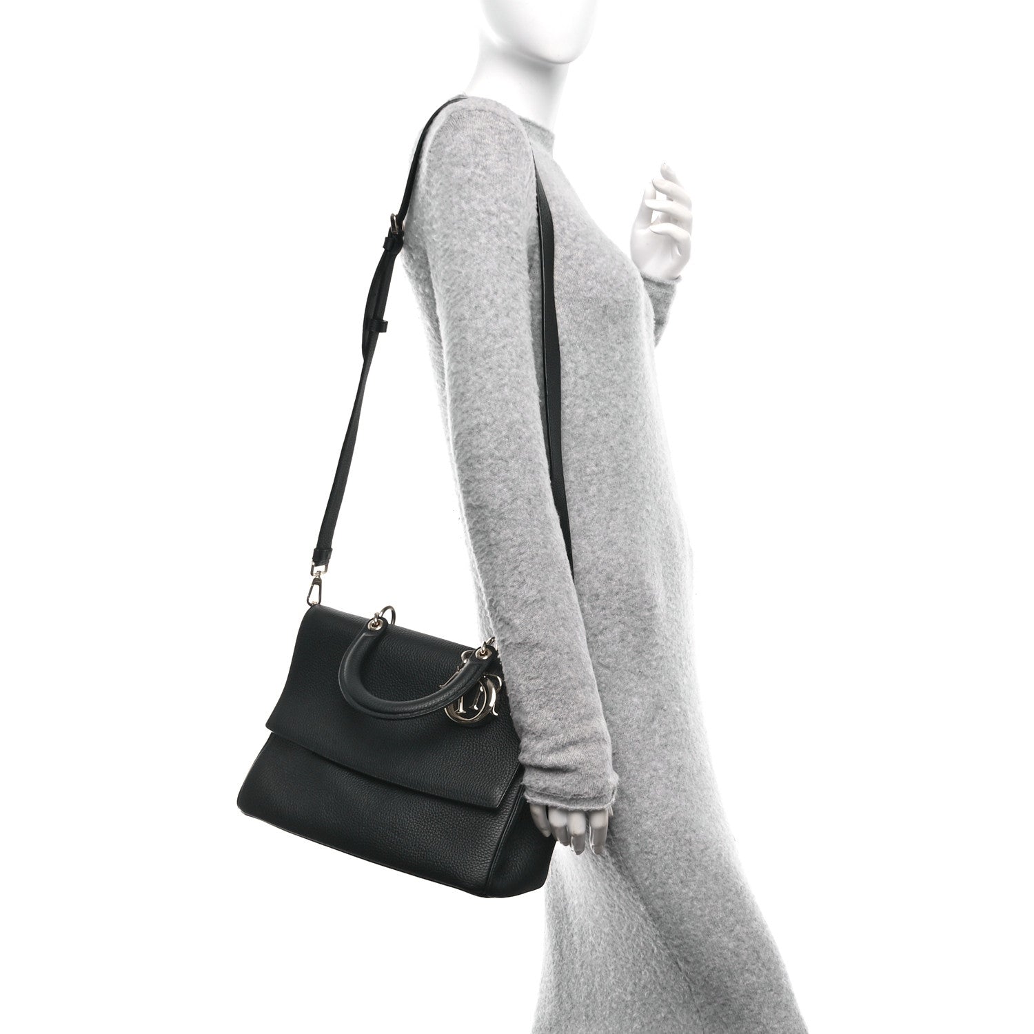 Christian Dior Bullcalf Medium Be Dior Flap Black Fraise 2 of 9