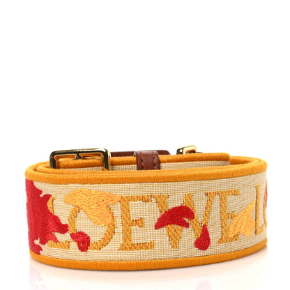 Loewe X HOWLS MOVING CASTLE Calfskin Calcifer Jacquard Anagram Strap Yellow Orange 2 of 3
