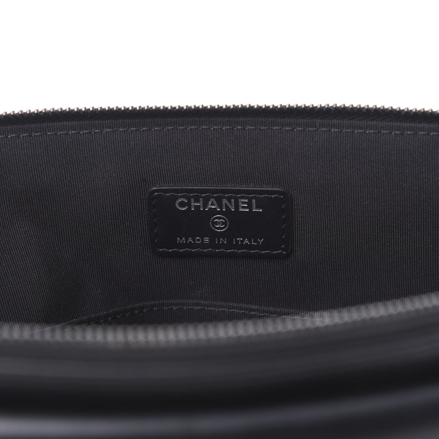 Lambskin Quilted Large Flap Cosmetic Case Black