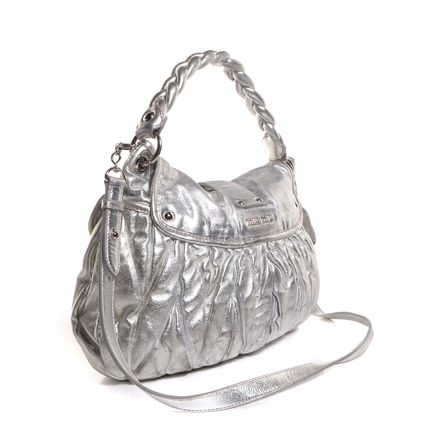 Leather Matelasse Coffer Silver
