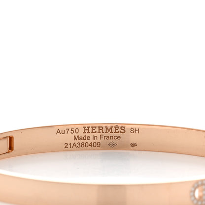 Hermes 18K Rose Gold Diamond PM H D'Ancre Bracelet SH 3 of 3