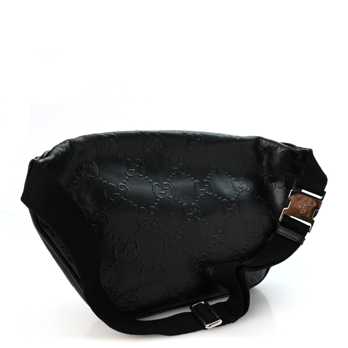 Calfskin GG Tennis Embossed Pocket Belt Bag Black