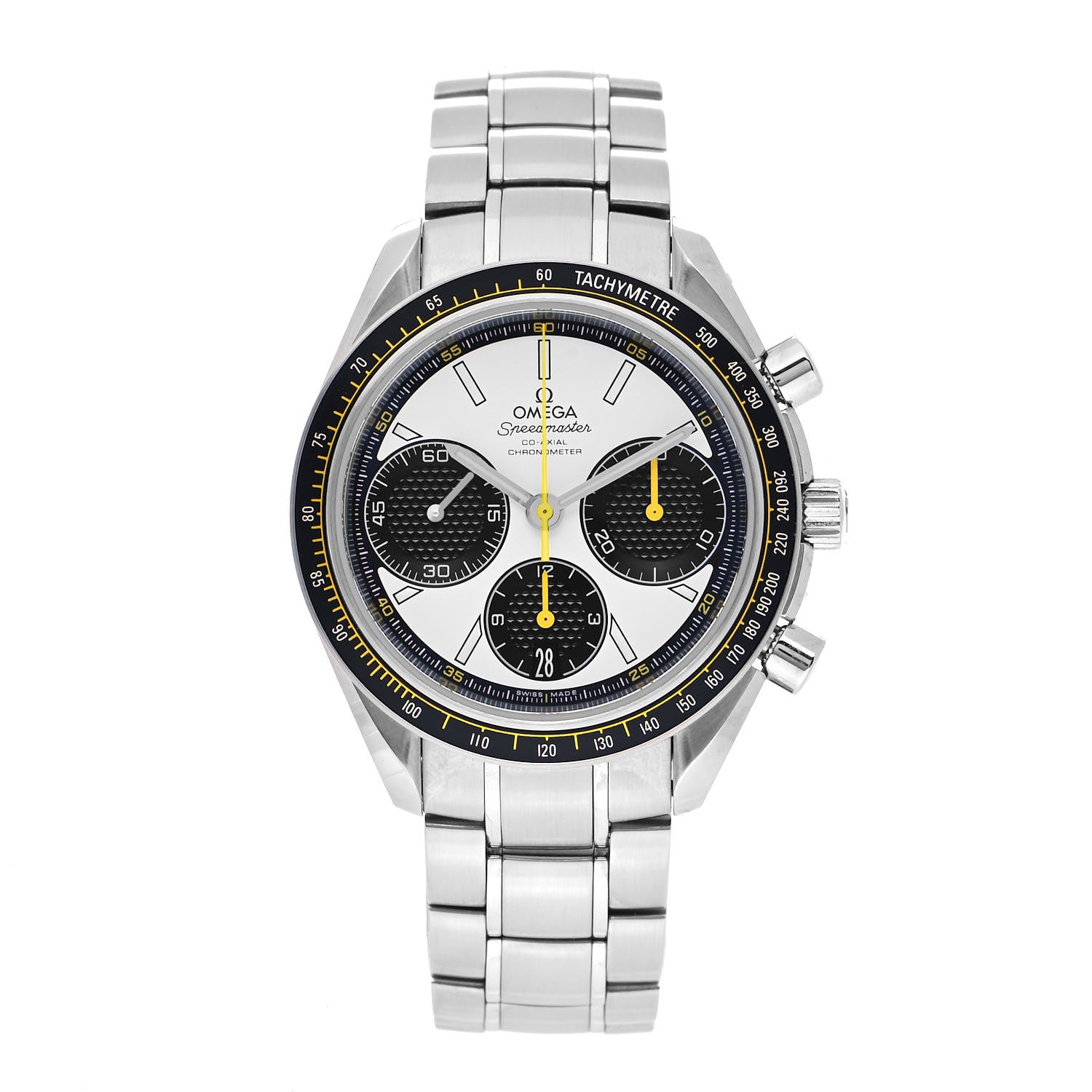 Omega Stainless Steel 40mm Speedmaster Racing Co-Axial Chronograph Automatic Watch White 326.30.40.50.04.001 1 of 5