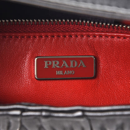 Prada Nappa Gaufre Sound Chain Flap Shoulder Bag Black 6 of 9