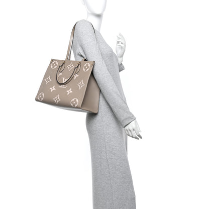Louis Vuitton Empreinte Monogram Giant Onthego MM Tourterelle Creme 2 of 13