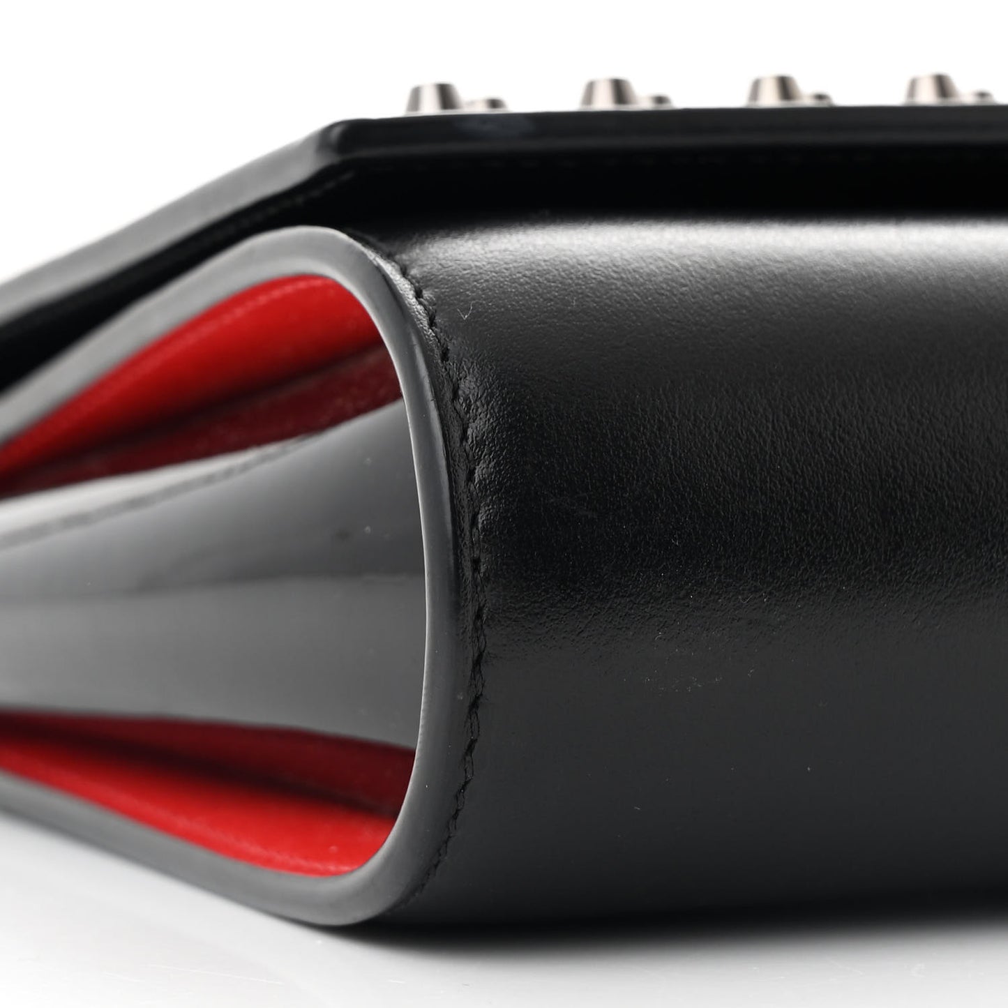 Calfskin Spikes Paloma Clutch Black