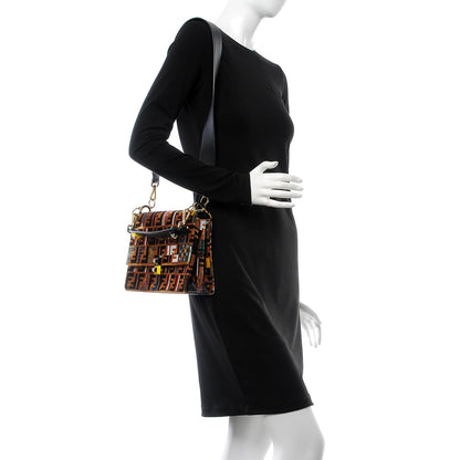 Fendi Velvet Vitello Dolce Fun Fair Kan I Shoulder Bag Tobacco Multicolor Black 2 of 9