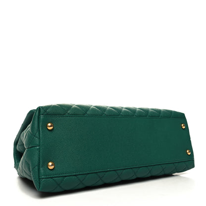 Chanel Caviar Quilted Medium Coco Handle Flap Green 4 of 11