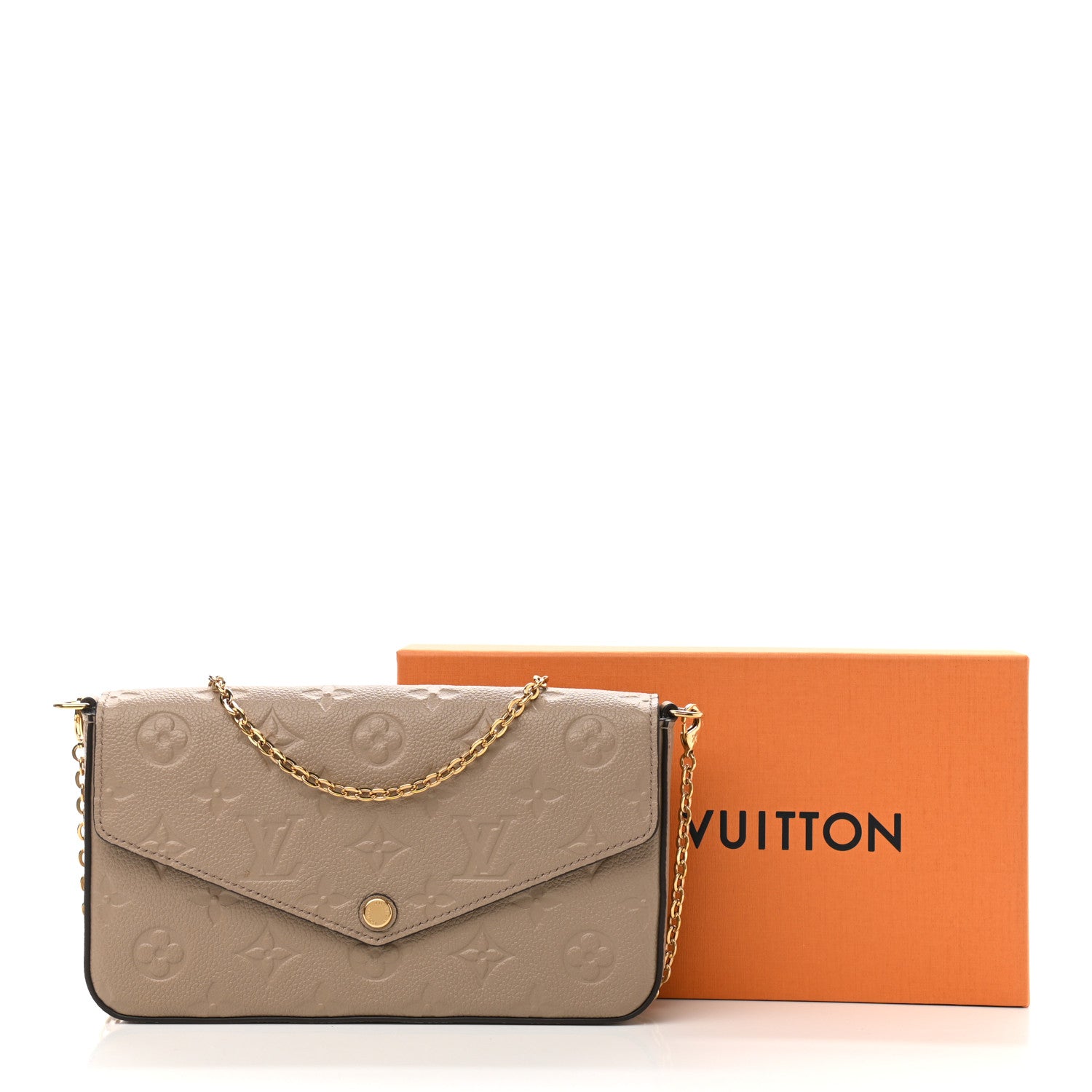 Louis Vuitton Empreinte Pochette Felicie Chain Wallet Tourterelle 11 of 11