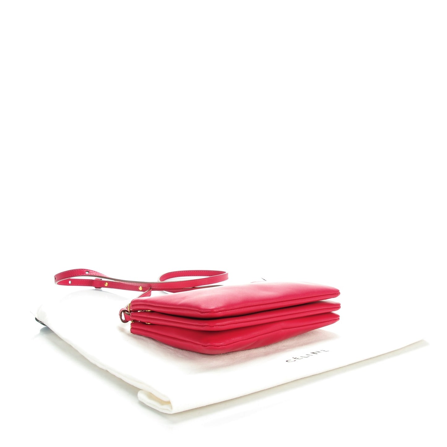 Lambskin Small Trio Crossbody Bag Fuchsia
