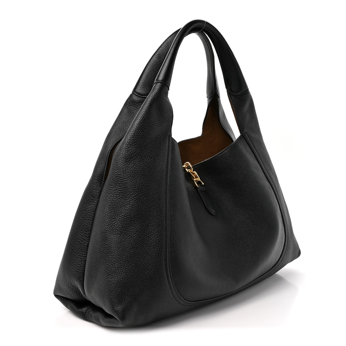 Gucci Grained Calfskin Softbit Maxi Shoulder Bag Black 4 of 11
