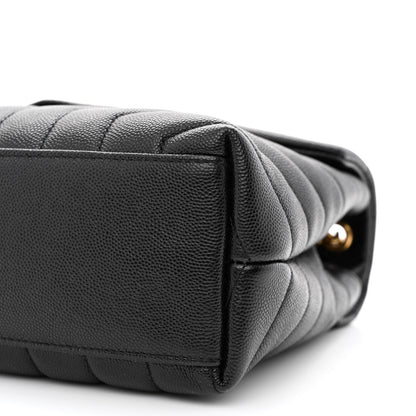 Saint Laurent Grain de Poudre Calfskin Y Quilted Monogram Small Loulou Chain Satchel Black 10 of 11