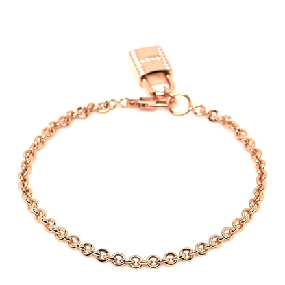 Hermes 18K Rose Gold Diamond Amulettes Cadenas Bracelet ST 3 of 6