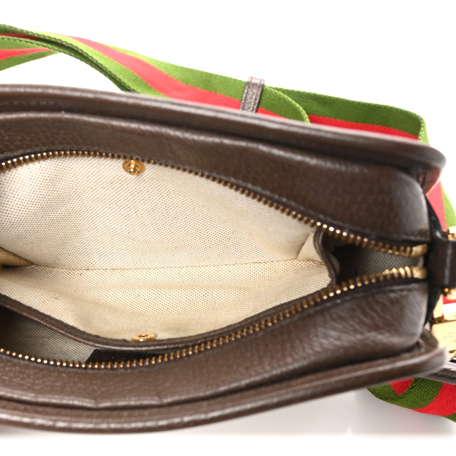 Gucci Monogram Jumbo GG Textured Dollar Calfskin Web Mini Crossbody Bag Camel Ebony New Acero 6 of 11
