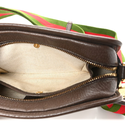 Gucci Monogram Jumbo GG Textured Dollar Calfskin Web Mini Crossbody Bag Camel Ebony New Acero 6 of 11