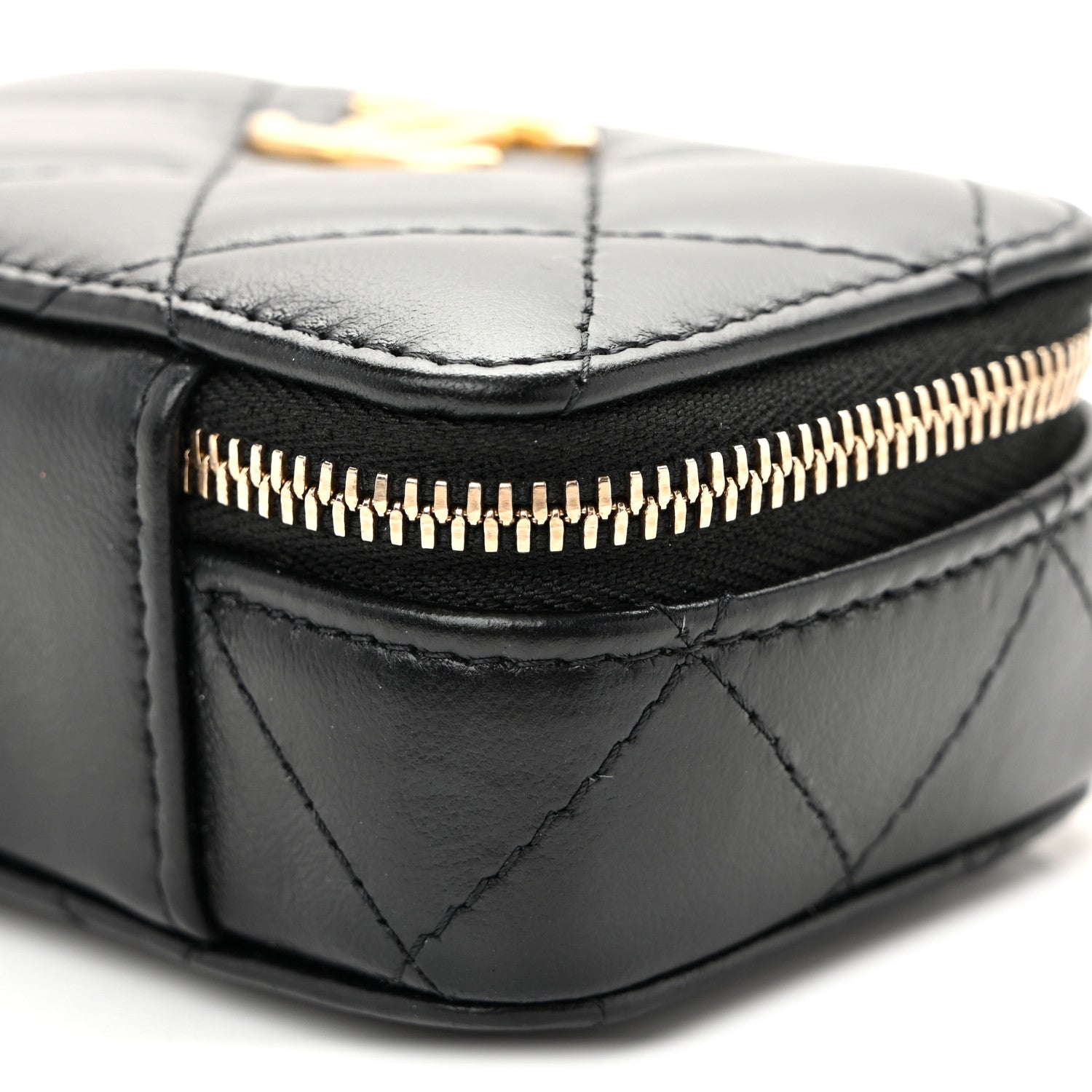 Chanel Lambskin Quilted Mini Lacquered Chain Clutch Black 10 of 10