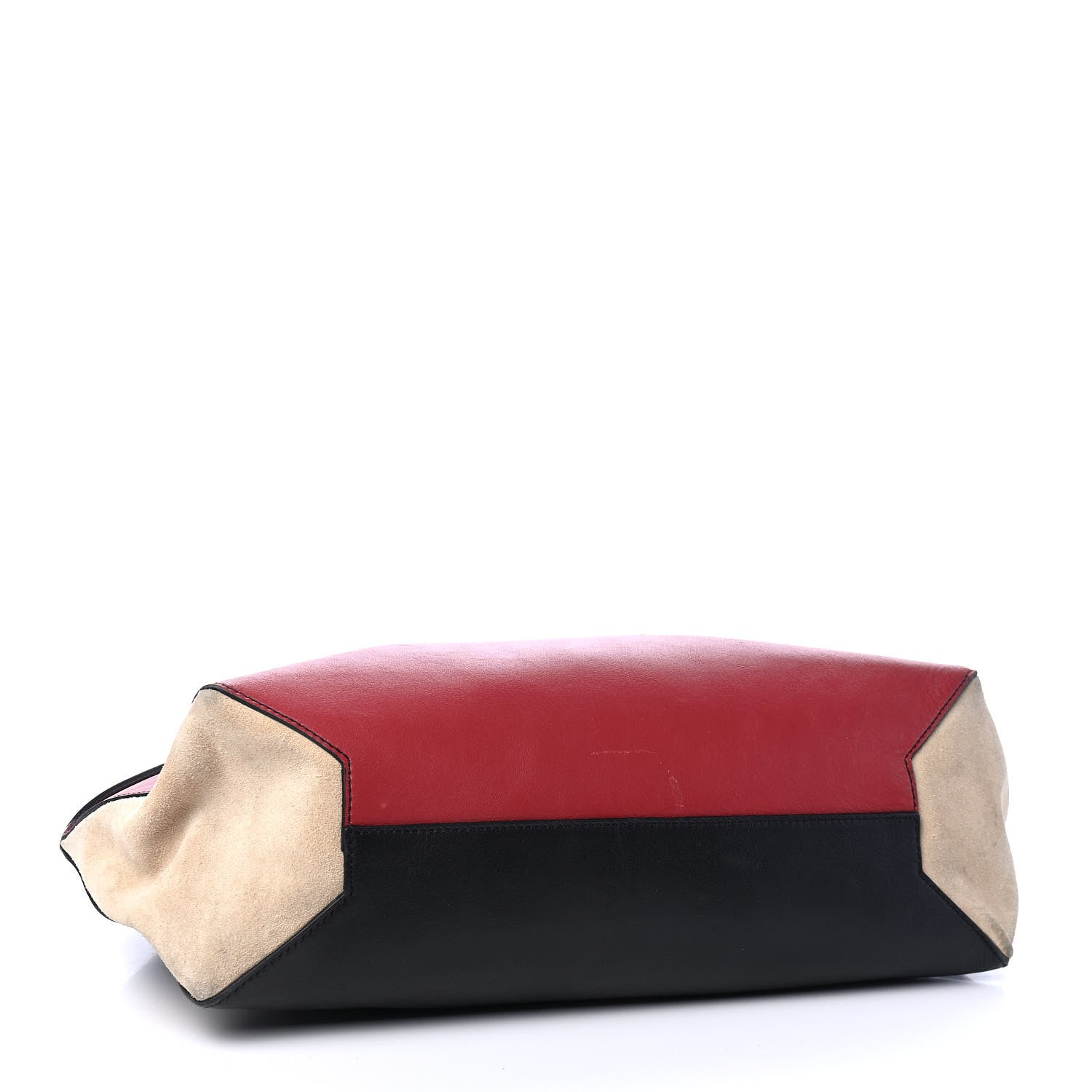 Alexander McQueen Calfskin Suede Butterfly Tote Red Black Beige 4 of 9