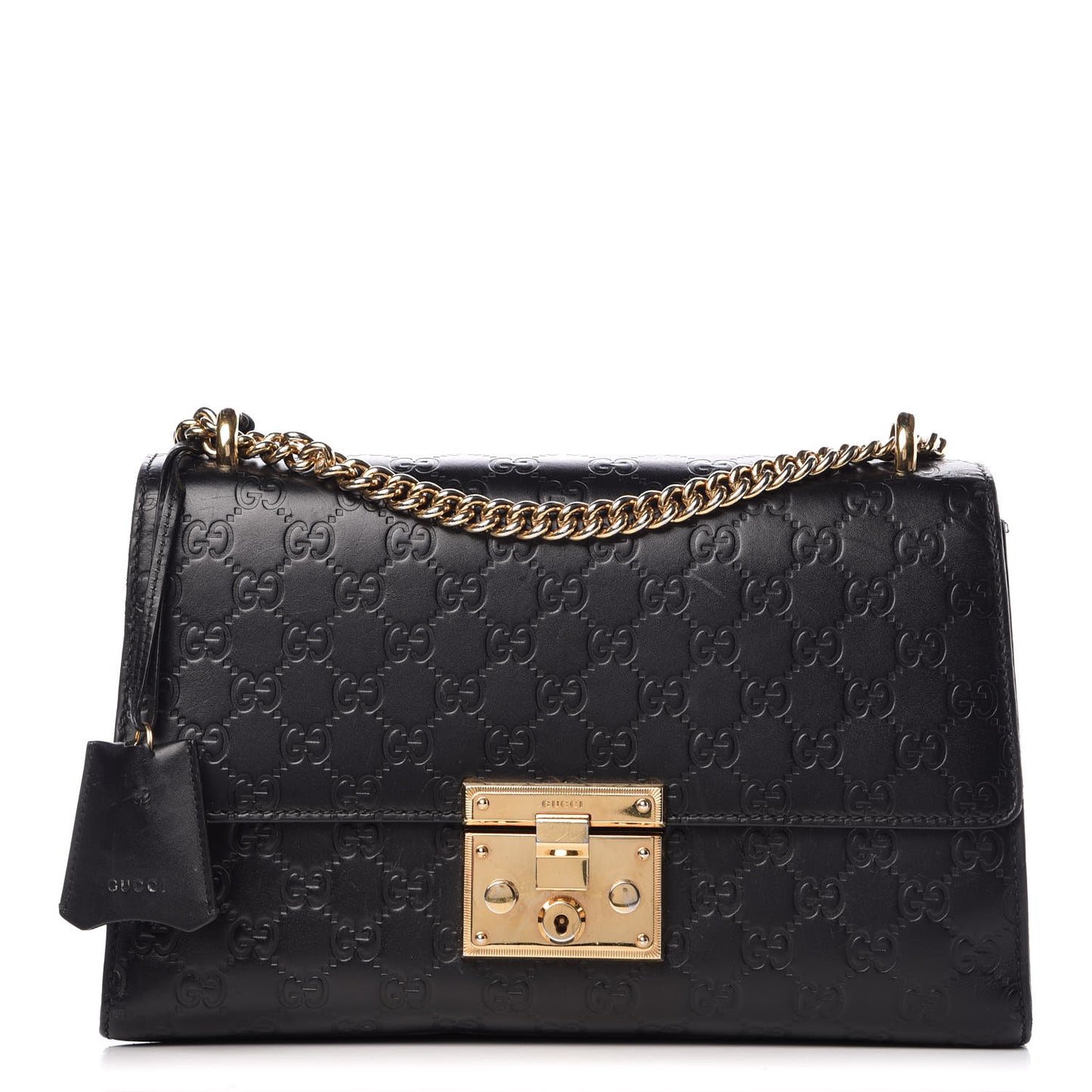 Guccissima Medium Padlock Shoulder Bag Black