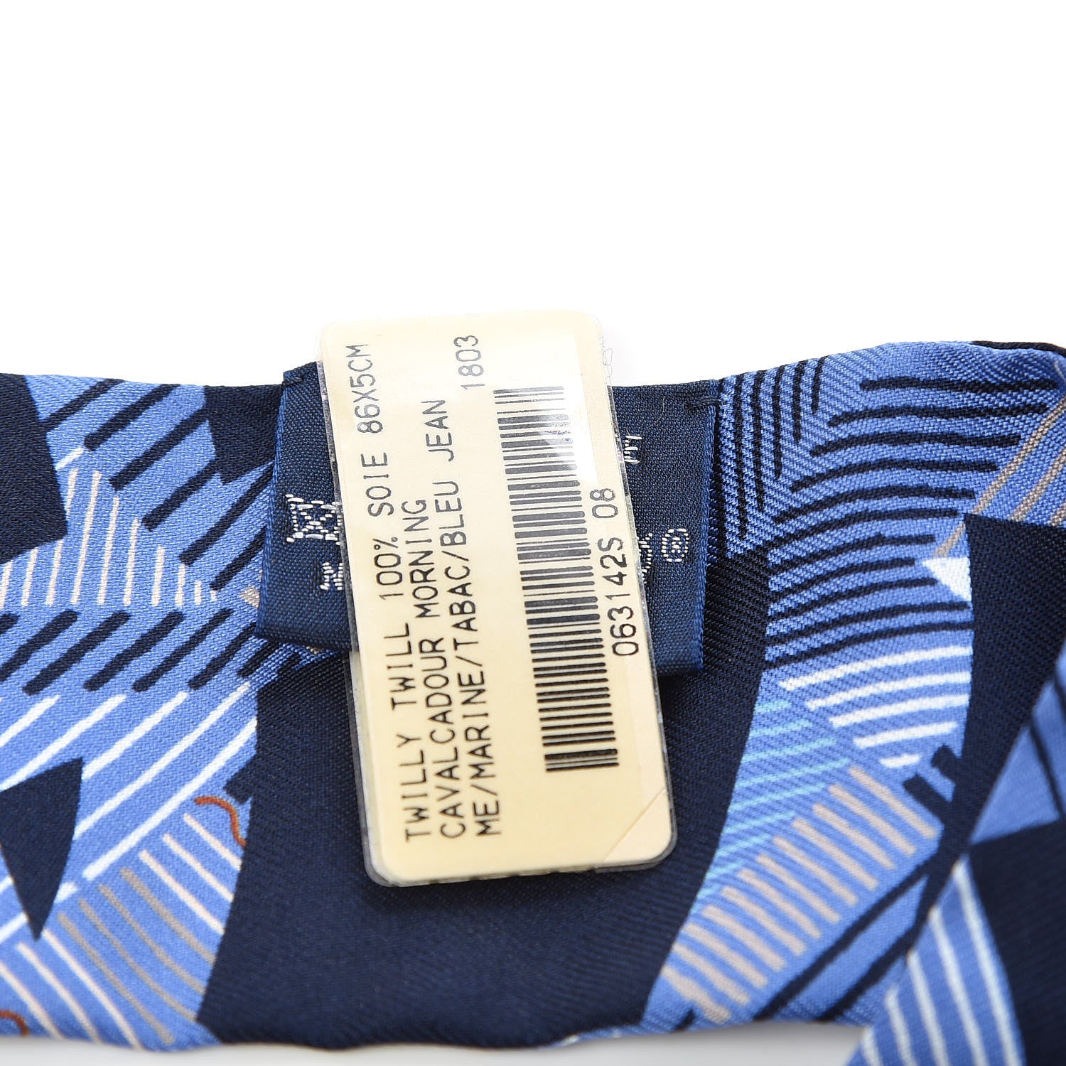 Hermes Silk Cavalcadour Morning Twilly Marine Tabac Blue Jean 4 of 5