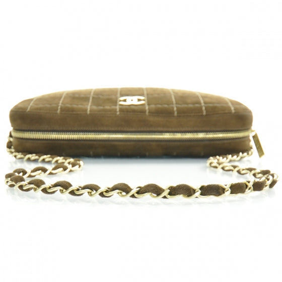 Chanel Suede Square Stitched Shoulder Bag Brown 5 of 12