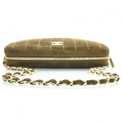 Chanel Suede Square Stitched Shoulder Bag Brown 5 of 12