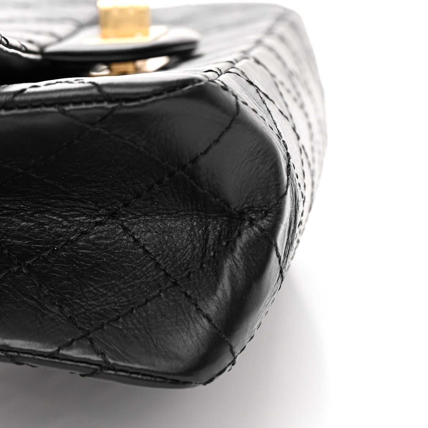 Aged Calfskin Quilted 2.55 Reissue 225 Flap Black