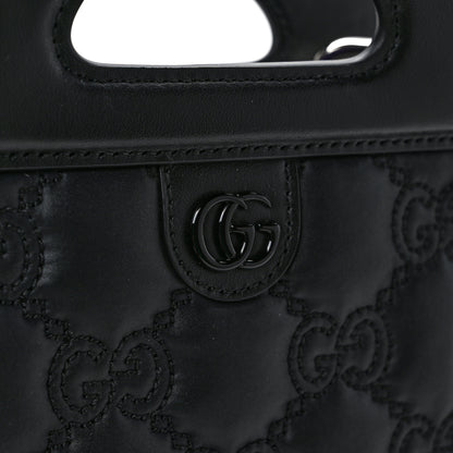 Gucci Nylon Calfskin Enamel GG Matelasse Mini Top Slip Handle Crossbody Bag Black 6 of 8