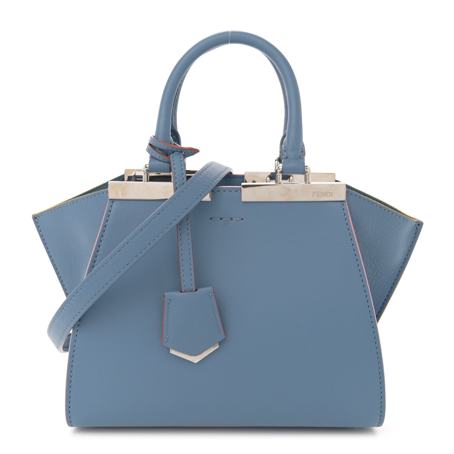 Fendi Vitello Dolce Mini 3jours Tote Blue 1 of 10