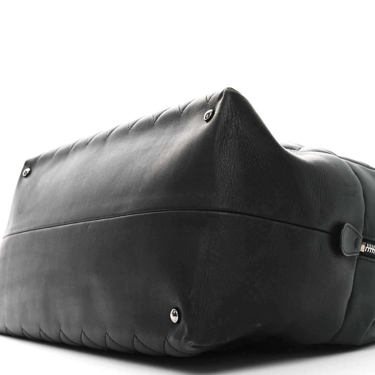 Calfskin Quilted Feather Weight Bowling Bag Black