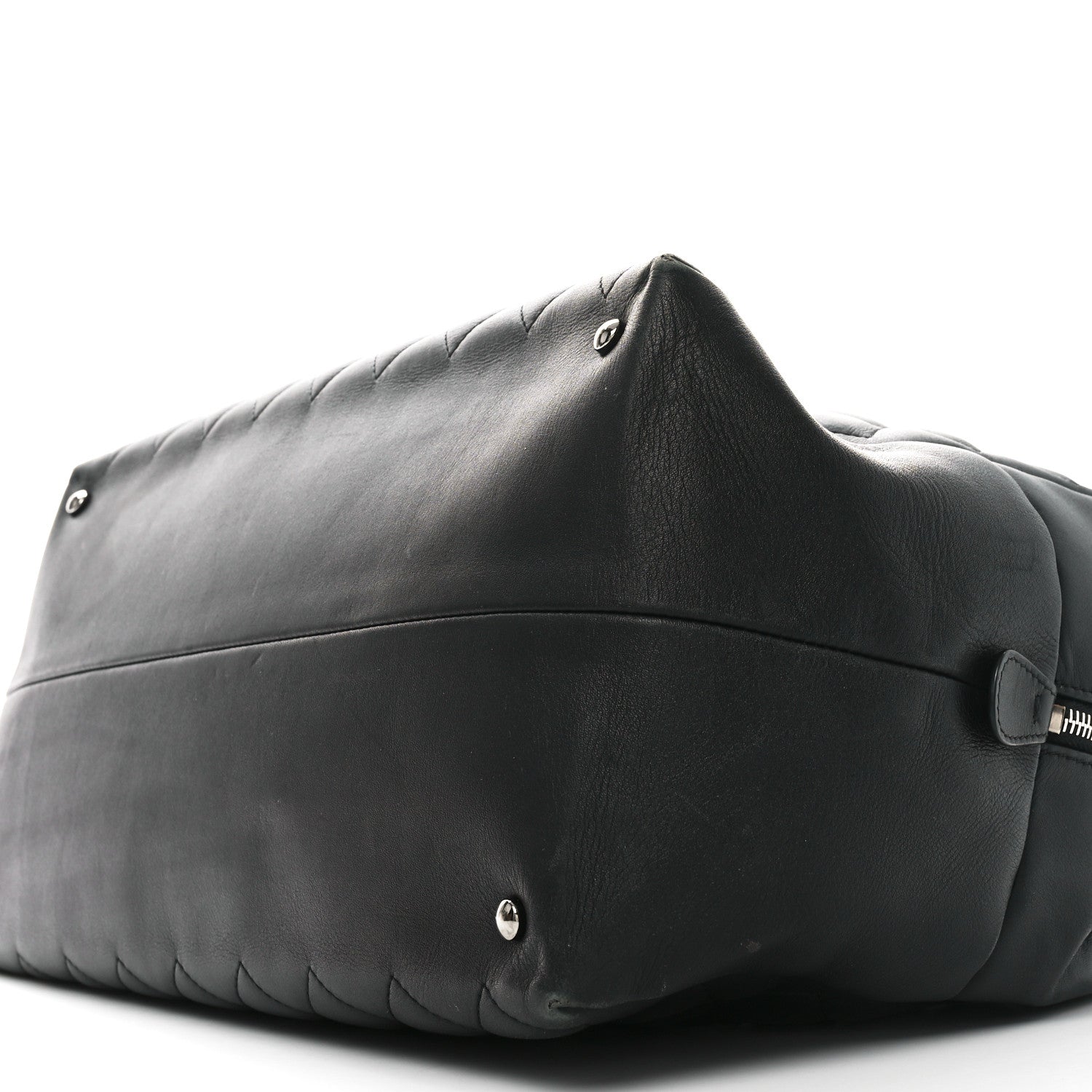 Chanel Calfskin Quilted Feather Weight Bowling Bag Black 10 of 12