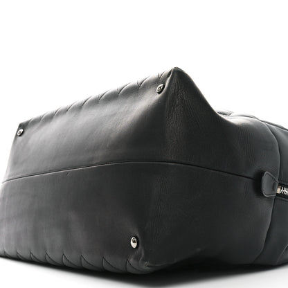 Chanel Calfskin Quilted Feather Weight Bowling Bag Black 10 of 12
