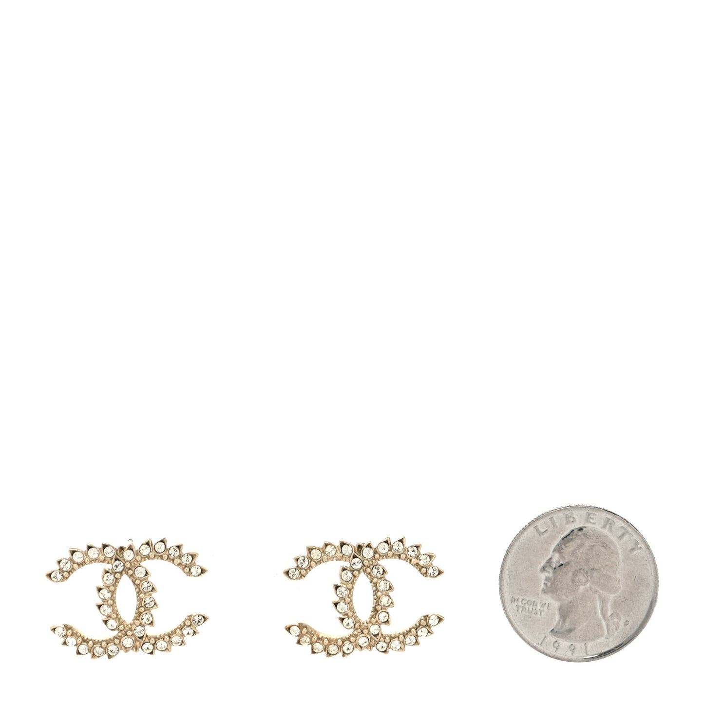 Strass Crystal Dazzling Wheat CC Earrings Gold