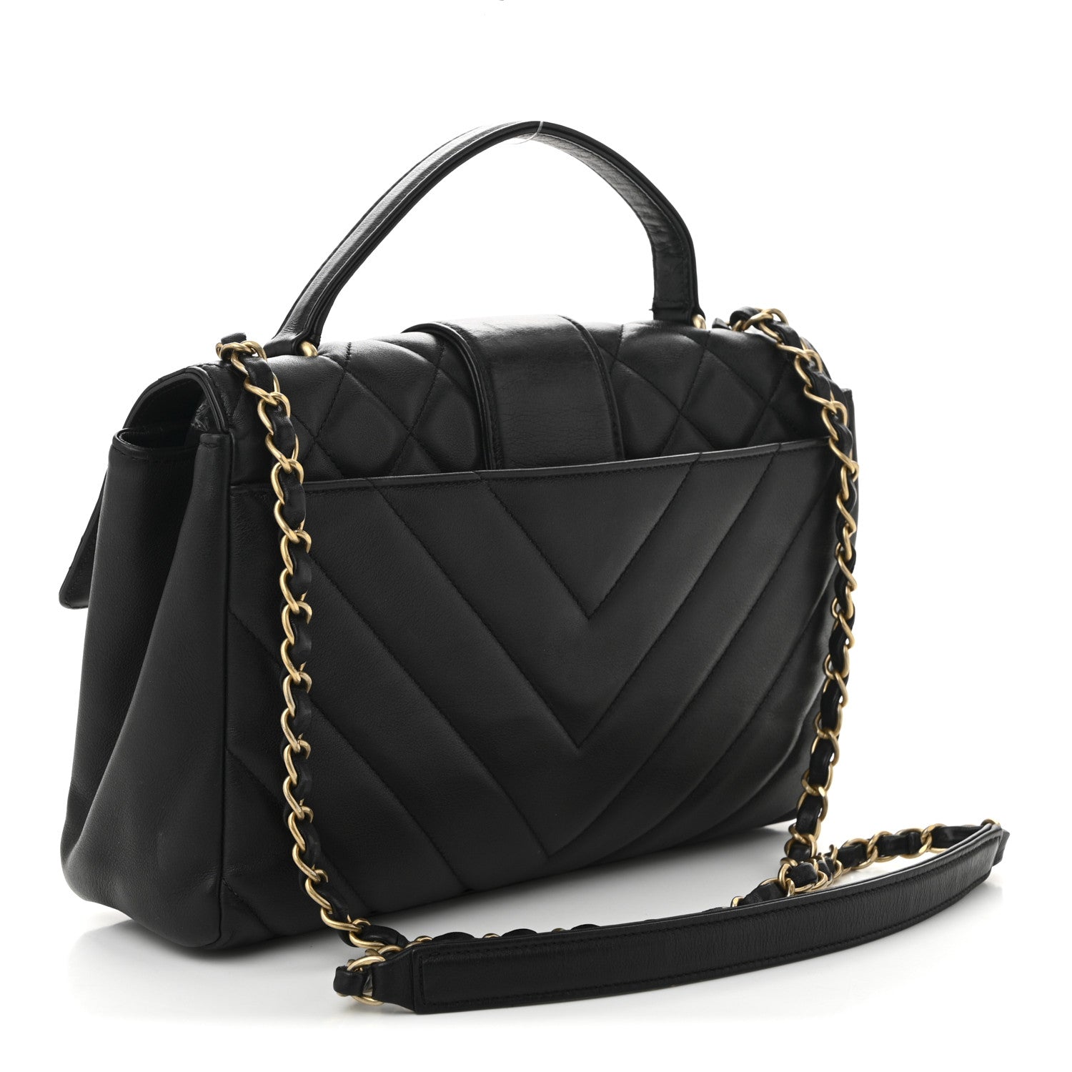 Chanel Calfskin Quilted Chevron In The City Bag Black 3 of 11