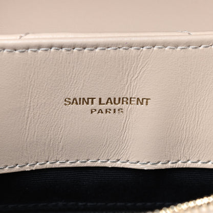 Saint Laurent Calfskin Y Quilted Monogram Medium Loulou Chain Satchel Nude Powder 8 of 14