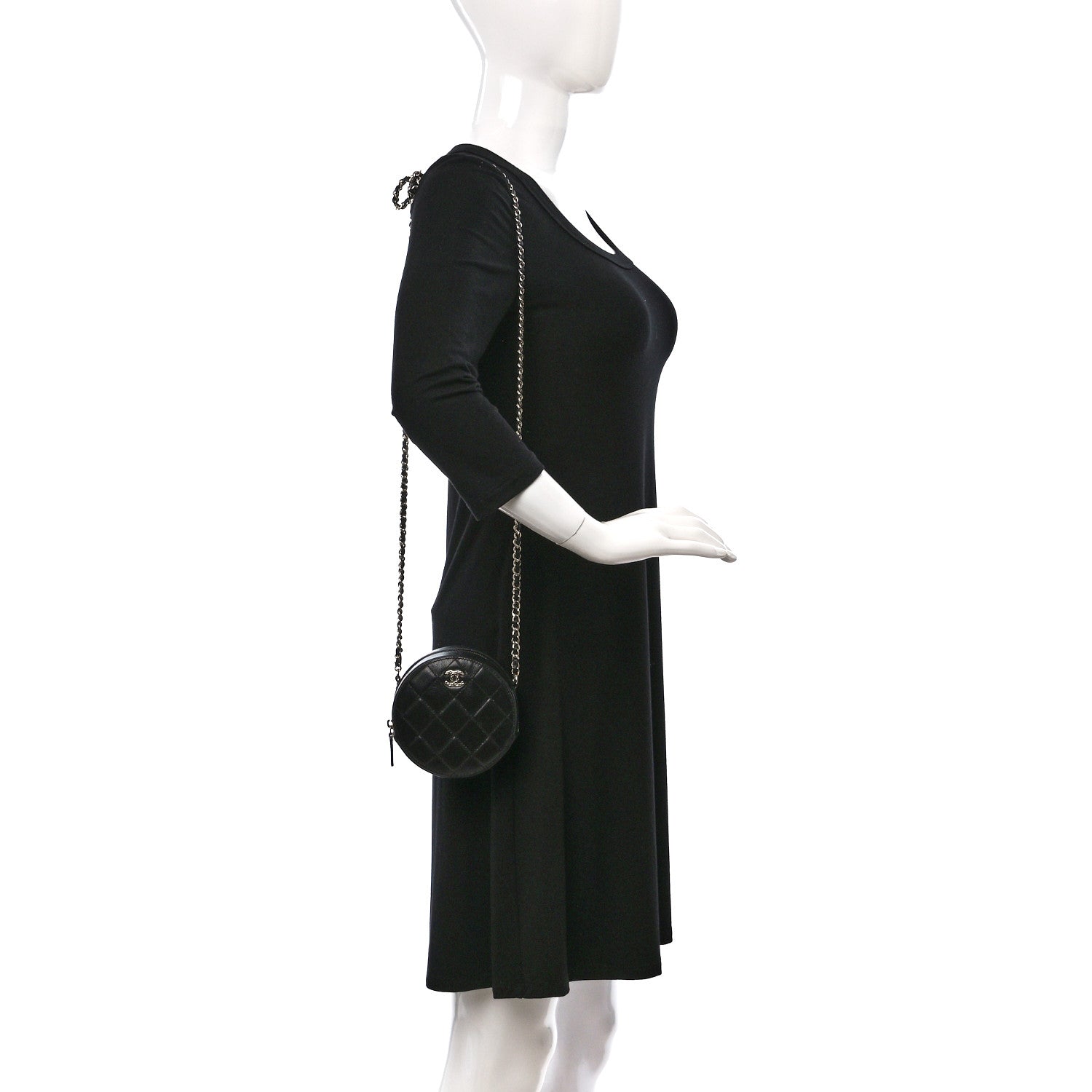 Chanel Calfskin Round Clutch With Chain Black 2 of 9