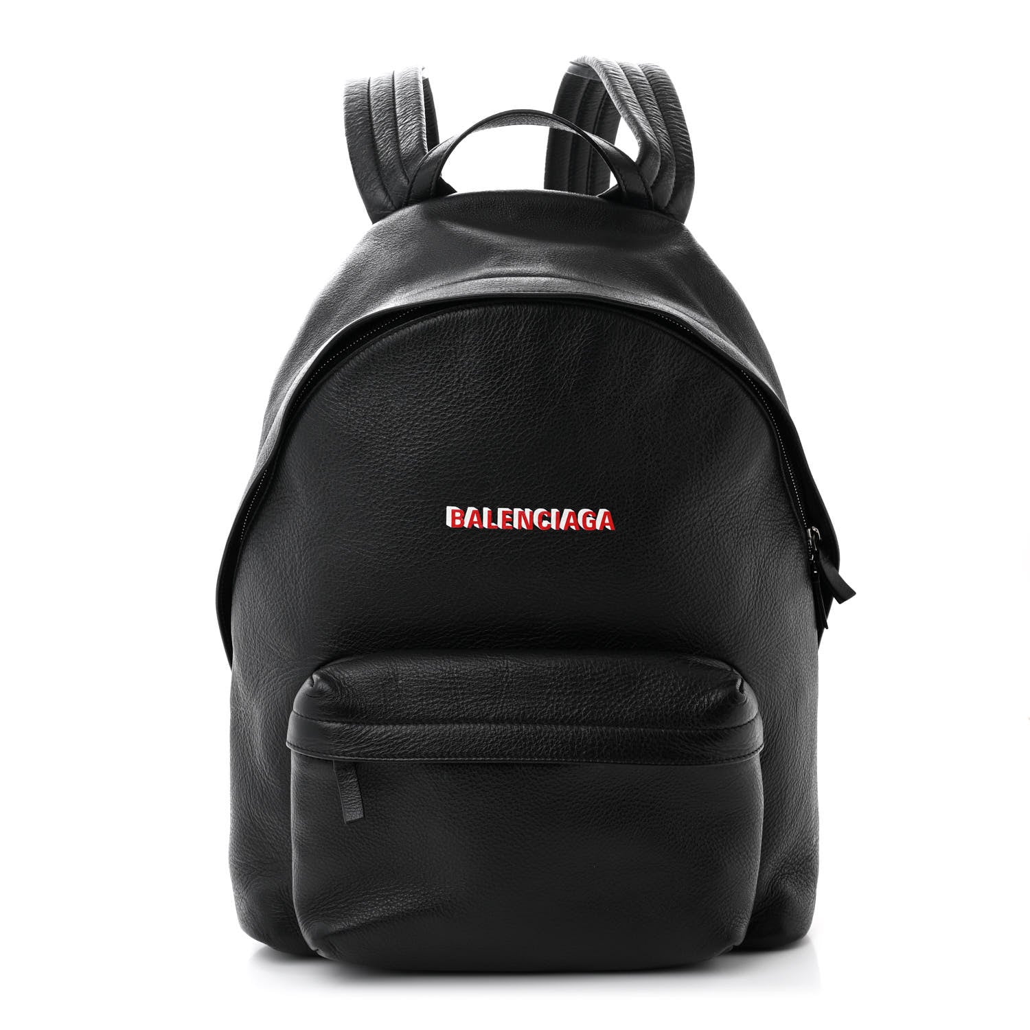 Balenciaga Smooth Calfskin Logo Small Everyday Backpack Black Red White 1 of 10