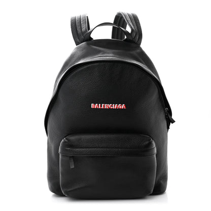 Balenciaga Smooth Calfskin Logo Small Everyday Backpack Black Red White 1 of 10