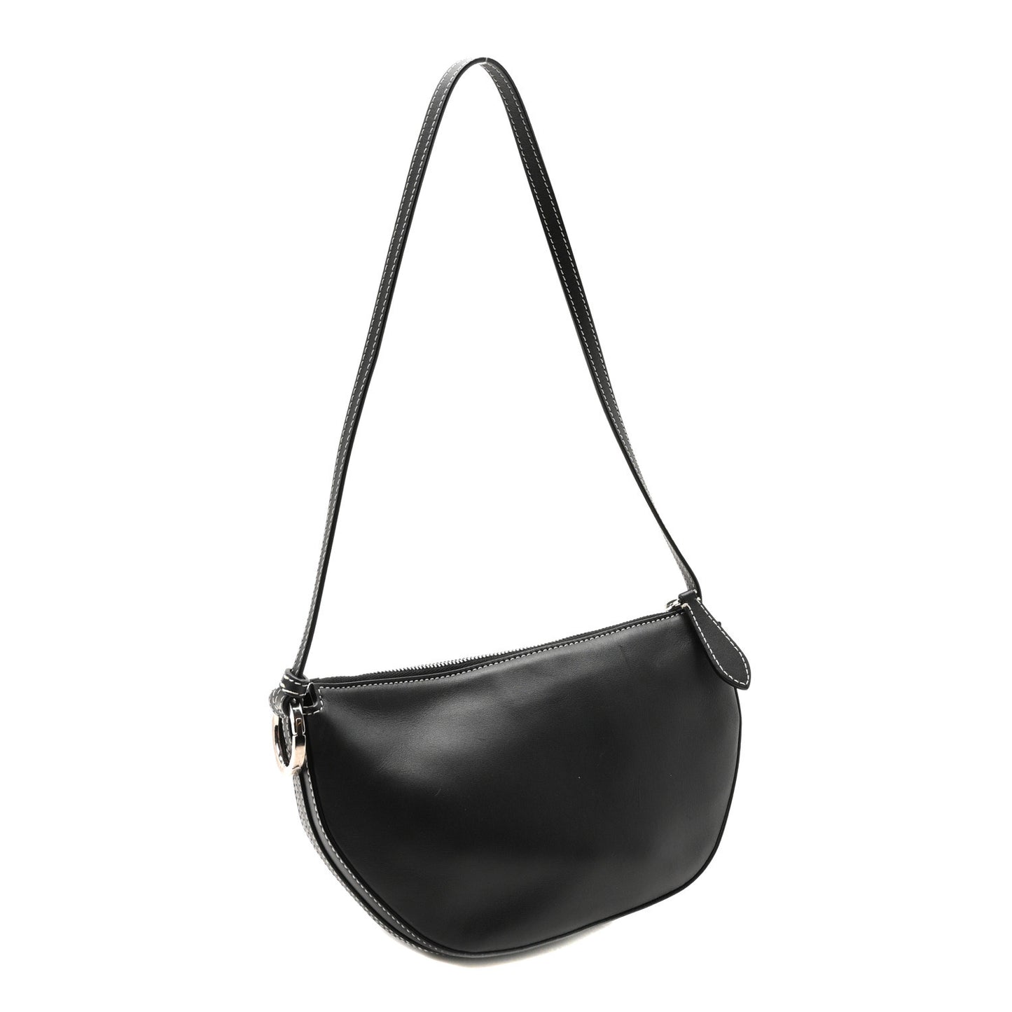 Canvas Horseferry Print Double Olympia Shoulder Bag Black