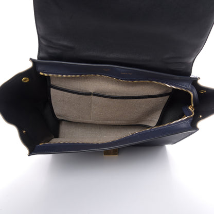 Celine Smooth Calfskin Canvas Medium Trapeze Navy Blue 5 of 14