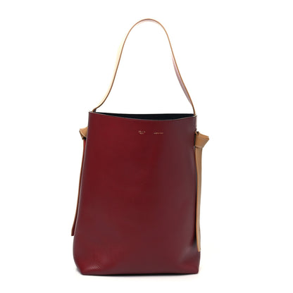 Celine Shiny Smooth Calfskin Small Twisted Cabas Dark Ruby Navy 3 of 12