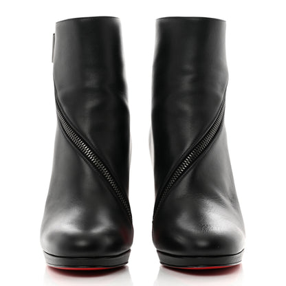 Christian Louboutin Calfskin Birgitta 100 Zip Around Ankle Bootie 37 Black 2 of 7